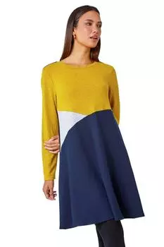 Свободное платье с цветными блоками Roman, оранжевый