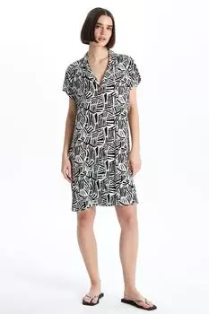 Свободное платье с принтом Lc Waikiki, черный