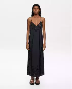 Свободное платье с вышивкой Bimba y Lola, черный