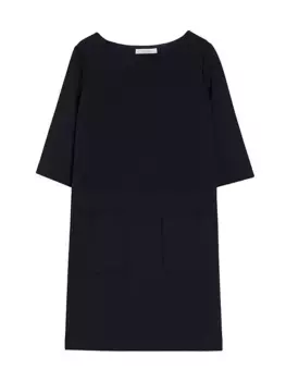 Свободное платье свободного кроя из эластичного джерси Max Mara Leisure, темно-синий