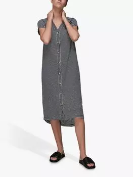 Свободное платье в полоску на пуговицах Whistles Leonie, синий/мульти