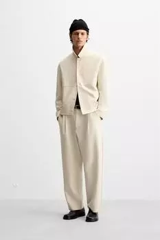 Свободного покроя рубашка ZARA, экрю