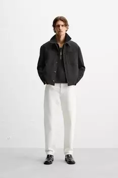 Свободного покроя рубашка ZARA, черный