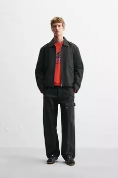 Свободного покроя рубашка ZARA, черный