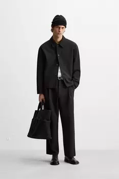 Свободного покроя рубашка ZARA, черный