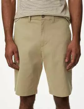 Свободные эластичные шорты-чиносы Marks & Spencer, цвет Neutral brown