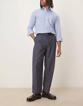 Свободные элегантные брюки ASOS DESIGN синего цвета