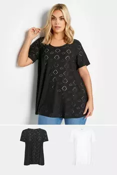 Свободные блузки Broderie 2 пары Yours, черный