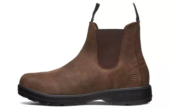 Свободные ботинки челси мужские коричневые Skechers