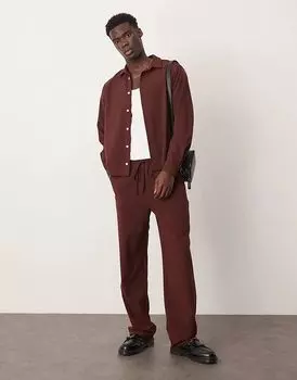 Свободные брюки ASOS DESIGN коричневого цвета (часть комплекта)