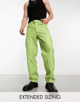 Свободные брюки ASOS из плотной ткани с имитацией кожи