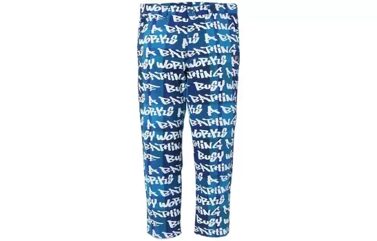 Свободные брюки BAPE Graffiti Check One Point A Bathing Ape, синий