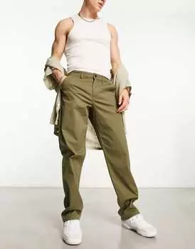 Свободные брюки чинос цвета хаки ASOS DESIGN