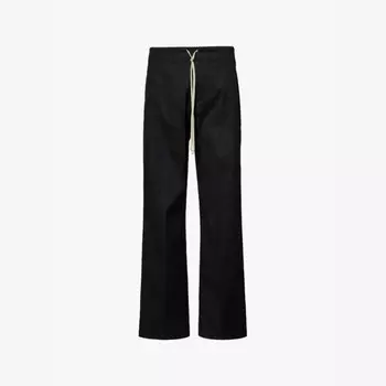 Свободные брюки Dietrich из хлопка с завязками на талии Rick Owens, черный