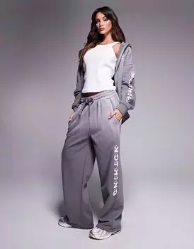 Свободные брюки-джоггеры прямого кроя с мотивом Good For Nothing в антрацитовом цвете