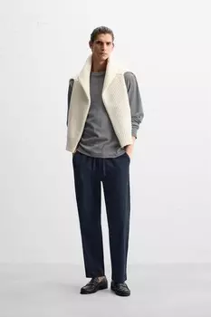 Свободные брюки-джоггеры с заниженной талией ZARA, синий