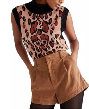 Свободные брюки Free People ROMA VEGAN SUEDE, коричневый