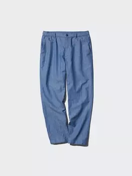 Свободные брюки из льняной смеси Uniqlo, синий