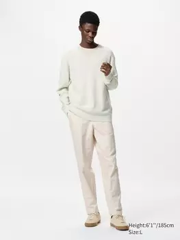 Свободные брюки из льняной смеси Uniqlo, цвет 30 бежевый