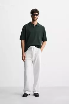 Свободные брюки из жаккардовой ткани ZARA, устрично-белый
