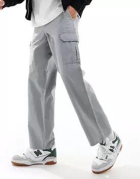 Свободные брюки карго бледно-серого цвета New Look
