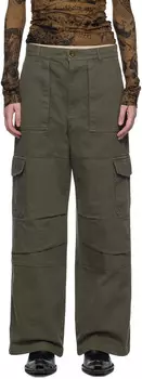 Свободные брюки-карго цвета хаки Acne Studios, Khaki green
