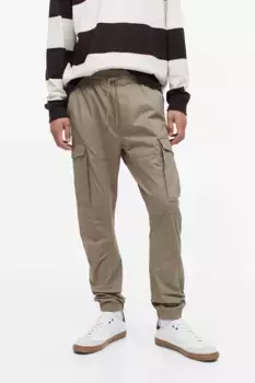 Свободные брюки-карго H&M, бежевый