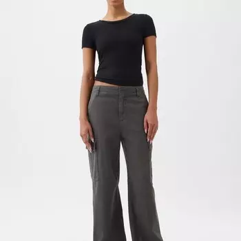 Свободные брюки-карго из хлопка Gap, серый