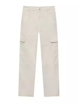 Свободные брюки-карго Pull&Bear, кремовый
