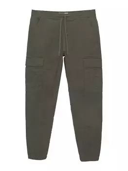Свободные брюки-карго Pull&Bear, оливковый