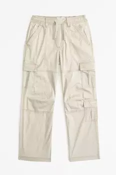 Свободные брюки карго с манжетами Abercrombie & Fitch, бежевый