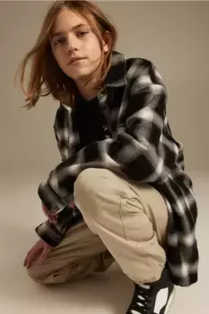 Свободные брюки на подкладке H&M, бежевый
