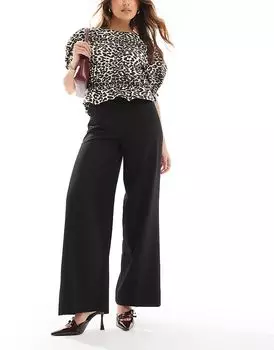 Свободные брюки-папы ASOS DESIGN черного цвета с пятью карманами