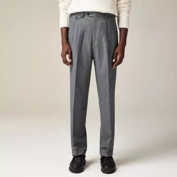 Свободные брюки с одной складкой из итальянской шерстяной фланели J.Crew, серый