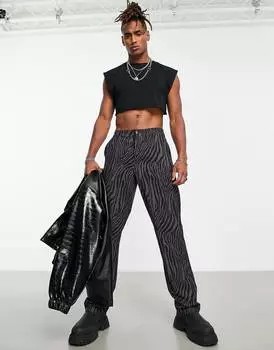 Свободные брюки с принтом под зебру ASOS DESIGN