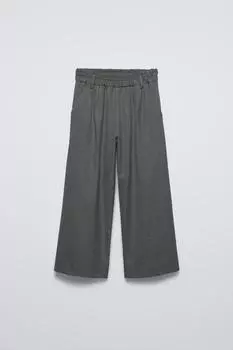 Свободные брюки с вышивками ZARA, серый