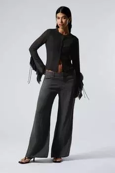 Свободные брюки с заниженной талией и эффектом помятости Weekday, серый