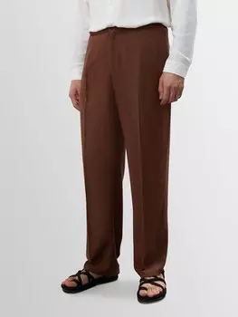 Свободные брюки со складками спереди Antioch, темно-коричневый