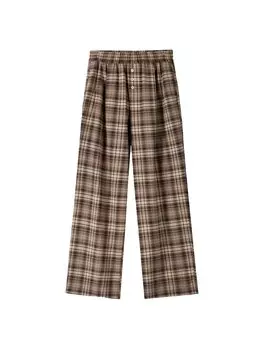 Свободные брюки со складками спереди Bershka, цвет Brown/Light brown/Dark brown