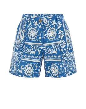 Свободные брюки со складками спереди WE Fashion, синий