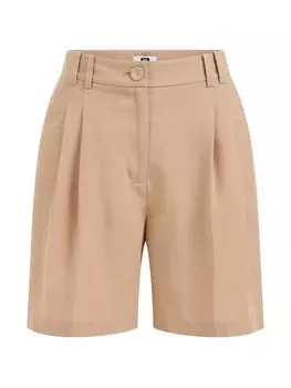 Свободные брюки со складками спереди WE Fashion, песок