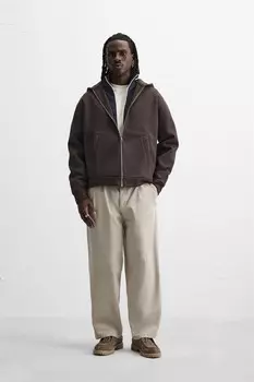 Свободные брюки со складками ZARA, камень