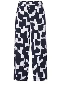 Свободные брюки Street One, синий/белый