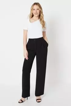 Свободные брюки строгого кроя со складками спереди Oasis, черный