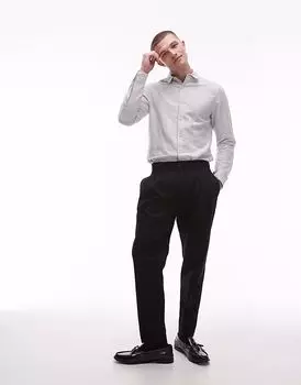 Свободные брюки Topman из льняной смеси черного цвета