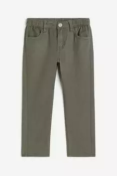 Свободные брюки зауженного кроя H&M, зеленый