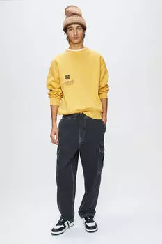 Свободные джинсовые джоггеры карго H&M, черный