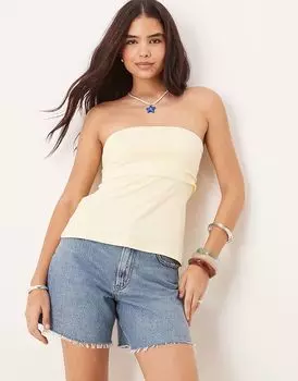 Свободные джинсовые шорты Abercrombie & Fitch Curve Love с высокой посадкой и необработанным краем, цвет средне-выбеленный