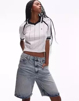 Свободные джинсовые шорты-бермуды Tommy Jeans Mia из выбеленного денима