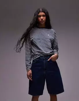 Свободные джинсовые шорты Carhartt WIP Brandon темного цвета